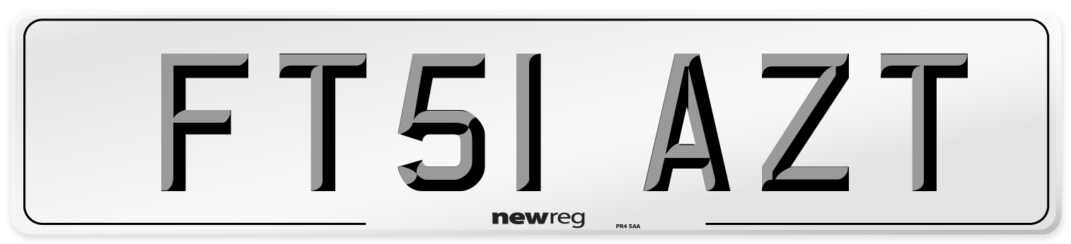 FT51 AZT Number Plate from New Reg